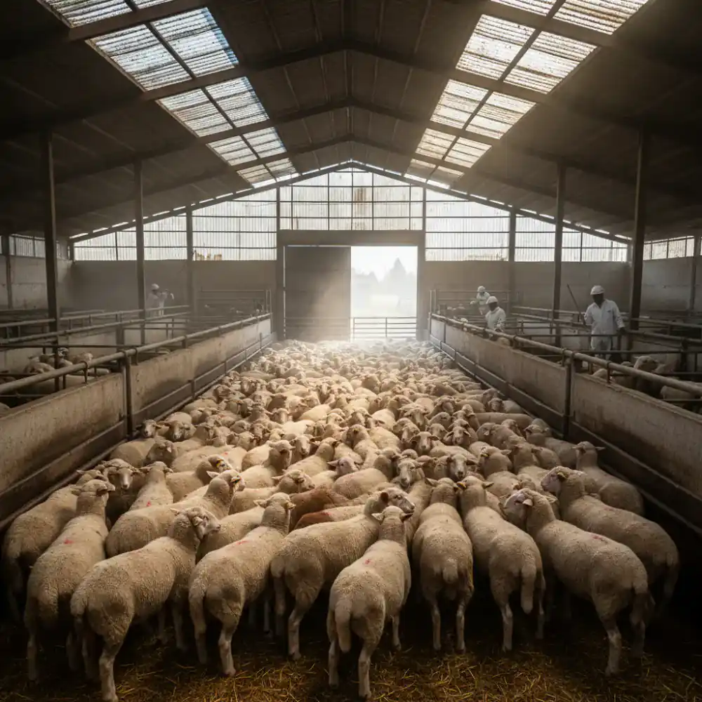Uniform flock ready for processing